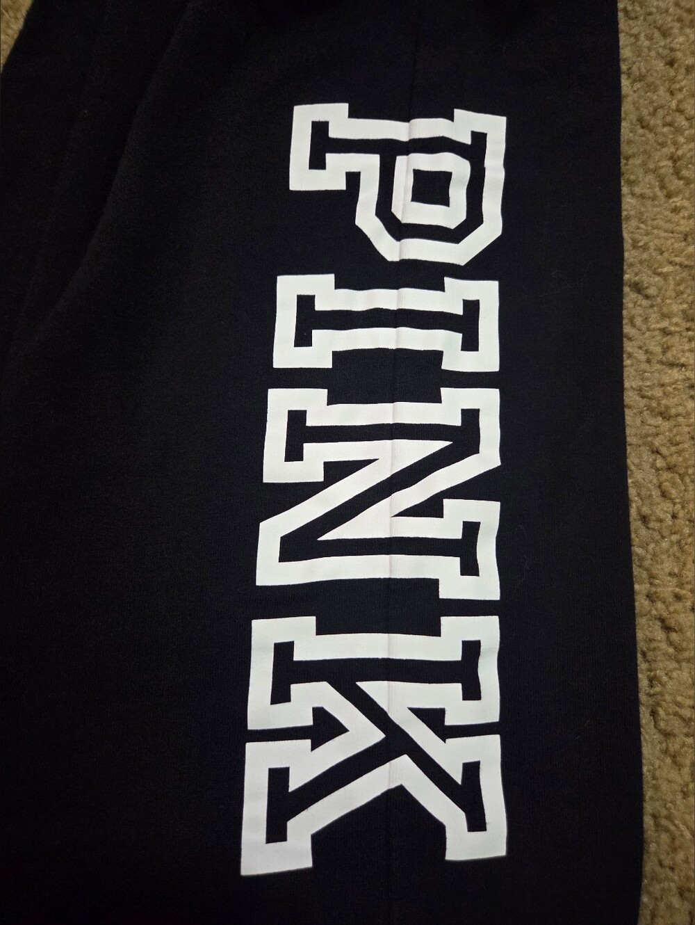 PINK Victoria's Secret Raw Hem Spellout Sweatpants Joggers - Picture 2 of 6